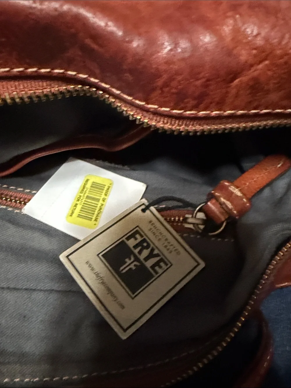 Frye Artesian Hobo Bag in Whiskey Genuine Leather NWT